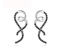 TONZN Pendientes de Tuerca de Cuerda de Paja de joyería de Plata de Ley 925 de Moda para Mujer Natural Femme