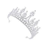 TONZN Pieza Corona Nupcial Diademas adornadas para Mujer Diademas de Moda para Mujer Diademas de Diamantes de imitación para Mujer Tocado de Boda Tiara Nupcial de Metal Barroco