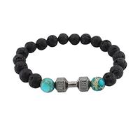 TONZN Reloj Altimeter Stone Volcanic Rock Beads Metal Dumbbell Versatile Beads Cross StudEarrings for Women (Color : A, Size : One Size) (J One Size) (H One Size)