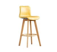 TONZN Taburete de Bar de Madera, Silla Alta giratoria para Restaurante y bistró, Isla de Cocina, Silla de Comedor (61 cm) (Amarillo 61 cm)