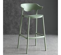 TONZN Taburete de Bar Moderno de plástico apilable con Respaldo Verde de 30 Pulgadas, Silla de Comedor cómoda para encimera de Cocina y Bar de casa (Verde 75 cm (30 Pulgadas))