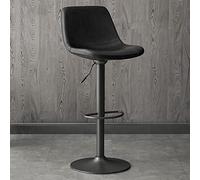 TONZN Taburete Elevador Vintage para decoración de Bar, cafetería, Ocio, Empresa, Silla giratoria con Patas de Acero al Carbono, Ajustable, 60-80 cm (Color: Negro) (Negro)