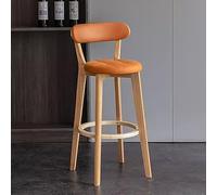 TONZN Taburetes de Bar de plástico apilables Modernos con Respaldo Verde de 30 Pulgadas, cómodas sillas de Comedor para encimeras de Cocina y Bares del hogar (Talla única Naranja)
