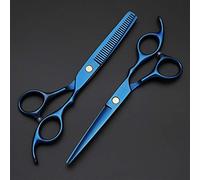 TONZN Tijeras de Peluquero Tijeras de Corte de Pelo de Peluquero Profesional Tijeras de Corte de Pelo y Peine Tijeras de Corte de Pelo de salón para Mujeres y Hombres - 6.0 Pulgadas (Azul)