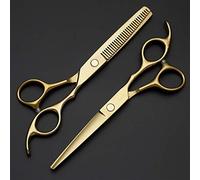 TONZN Tijeras de Peluquero Tijeras de Corte de Pelo de Peluquero Profesional Tijeras de Corte de Pelo y Peine Tijeras de Corte de Pelo de salón para Hombres y Mujeres - 6.0 Pulgadas (Oro)