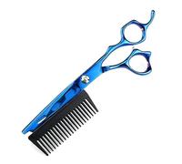 TONZN Tijeras para Cortar el Cabello, Tijeras Profesionales de Acero Azul de 6 Pulgadas, 2 en 1, para Cortar el Cabello con Peine, Tijeras de peluquería
