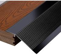 TONZN Tira divisoria de Piso, Tira divisoria de Piso, Tira de transición de Piso Antideslizante para Puerta de Gran caída, (Negro 130 cm/51,2 Pulgadas)