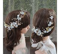 TONZN Tocado de novia coreana, accesorios para el cabello fresco, peine en polvo, accesorios para el cabello de boda