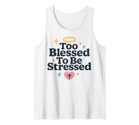 Too Blessed To Be Stressed Christian Faith Versículo bíblico Camiseta sin Mangas