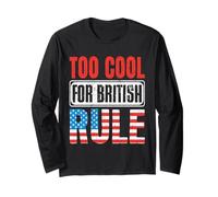 Too Cool For British Rule Patriotic Happy 4th of July Manga Larga