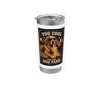 Too Cool For The Dog Park Funny Golden Retriever Diseño Vaso térmico de acero inoxidable de doble pared