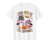 Too Cute To Spook Kawaii Halloween Animales Calabaza Fantasma Diversión Camiseta