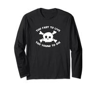 Too Fast To Live Too Young To Die Skull Harajuku Style Manga Larga