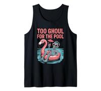 Too Ghoul for The Pool, Divertido y Espeluznante Mashup de Verano y Halloween Camiseta sin Mangas