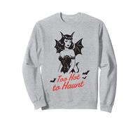 Too Hot to Haunt, Sexy Devil Pinup, Fiesta de Halloween, ala de murciélago Sudadera