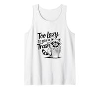 Too Lazy to Give a Trash Funny Panda Raccoon Meme Camiseta sin Mangas