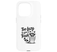 Too Lazy to Give a Trash Funny Panda Raccoon Meme Carcasa para iPhone 15 Pro