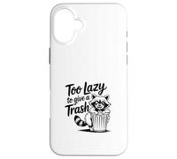 Too Lazy to Give a Trash Funny Panda Raccoon Meme Carcasa para iPhone 16 Plus