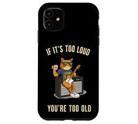 Too Loud Too Old Rock Roll Cat Dad Tocando Guitarra Sarcástico Carcasa para iPhone 11
