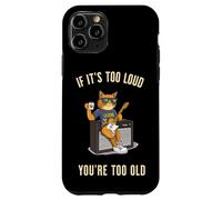 Too Loud Too Old Rock Roll Cat Dad Tocando Guitarra Sarcástico Carcasa para iPhone 11 Pro