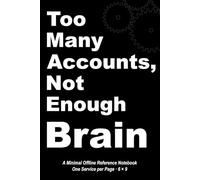 Too Many Accounts, Not Enough Brain: A Minimal Offline Reference Notebook - One Service per Page - 6 X 9