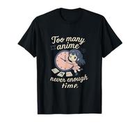 Too Many Anime Never Enough Time Kawaii Reloj Camiseta