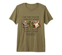 Too Saxon Funny Medieval Warrior Juego de Palabras Humor diseño Camiseta Premium
