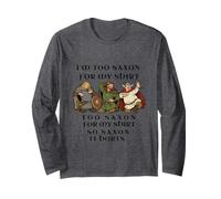Too Saxon Funny Medieval Warrior Juego de Palabras Humor diseño Manga Larga
