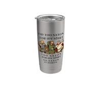 Too Saxon Funny Medieval Warrior Juego de palabras Humor diseño Vaso térmico de acero inoxidable de doble pared