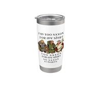 Too Saxon Funny Medieval Warrior Juego de palabras Humor diseño Vaso térmico de acero inoxidable de doble pared