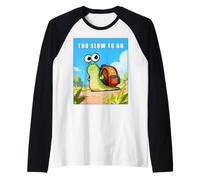 Too Slow to Go - Funny School Snail Teacher Student Cartoon Camiseta Manga Raglan