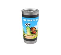 Too Slow to Go - Funny School Snail Teacher Student Cartoon Vaso térmico de acero inoxidable de doble pared