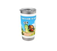 Too Slow to Go - Funny School Snail Teacher Student Cartoon Vaso térmico de acero inoxidable de doble pared