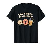 Too Sweet To Function Kawaii Donut Boba y Mochi Food Camiseta