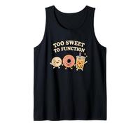 Too Sweet To Function Kawaii Donut Boba y Mochi Food Camiseta sin Mangas
