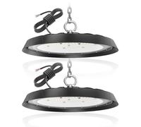 toobettp 2 Pack Lámpara LED Industrial UFO 300W, 24500LM Alta Bahía para Talleres, Luz Blanca Fría 6500K, Ahorro Energético, IP66 Foco LED Lámpara para Fábricas Aeropuerto Almacenes Garajes Patio