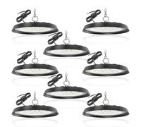 toobettp 8 Pack Lámpara LED Industrial UFO 100W, 8000LM Alta Bahía para Talleres, Luz Blanca Fría 6500K, Ahorro Energético, IP66 Foco LED Lámpara para Fábricas Aeropuerto Almacenes Garajes Patio