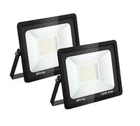 toobettp Focos LED Exterior 100W, 10000LM Floodlight Led Proyector 6500K Blanco Frío Foco Proyector LED IP65 Impermeable Focos LED para Garaje Jardín Patio Parque, 2 Pcs