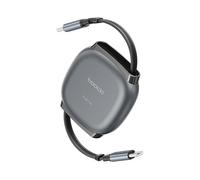 toocki 100W Cable USB C Retractable 1M, PD 3.0 Tipo C Carga Rápida con Ranura Magnética, 4 Longitud Predeterminada para iPhone 17 16 15 Pro Plus Pro Max Air, Galaxy S25/S24, Viajes, Coche