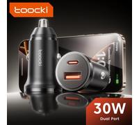 Toocki 18/20/30W cargador de coche USB C + A carga rápida 3,0 QC PD3.0 USB C cargador de coche para Xiaomi Samsung iphone 13 Pro