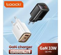 Toocki 33W GaN USB C cargador pantalla Digital PD3.0 alta velocidad tipo C cargador de carga rápida para iPhone 15 14 13 12 11 Pro Max XS