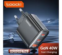 Toocki 40W cargador GaN PD 40W cargador USB para iPhone 15 Pro Max iPad cargador USB C de carga rápida para Samsung S24 S23 Xiaomi POCO