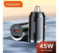 Toocki 45W USB C cargador de coche para Samsung S23 S22 S21 Xiaomi Huawei QC PD cargador de teléfono de coche de carga rápida para iPhone 15 14 13 12