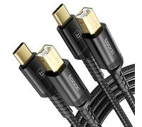 toocki Cable Impresora USB C a Tipo B 3 M, 2-Pack Cable USB C Escáneres Nylon Trenzado Compatible con iPhone 17/iPhone 16 Pro Max/15 Plus MacBook Matebook Dell HP Escáneres Piano Digital MIDI