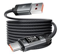 toocki Cable USB-A a USB-C 2M, 6A Cable USB C Carga Rápida con Pantalla Digital OLED, Compatible con iPhone 15/16/17 Series, Huawei Mate 70 Pro/RS/Pura 70, Honor 80/70, Xiaomi