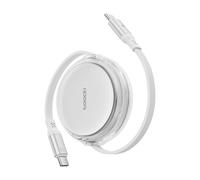 toocki Cable USB C 100W, Cabo USB C a USB C Retráctil Tipo C de Carga Rapida Preestablecido a 4 Niveles de Longitud para iPhone 16 15 Pro Plus Pro MAX, MacBook, iPad Pro, Samsung S24/S23+ (Blanco)