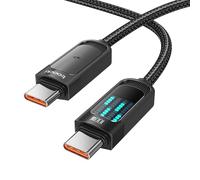 toocki Cable USB C a USB C 100W, 1M Cable Carga Rápida PD con LED Aluminio Trenzado Nylon Compatible con iPhone 17 Pro Max/16/15 Pro MAX/Galaxy S25 S24 / iPad/Huawei/Xiaomi/Switch, Negro