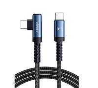toocki Cable USB C a USB C 60W 1M, PD3.0 Tipo C 90 Grados, Trenzado, Azul | Carga Rápida, Cable 90° Largo, Nylon con Ángulo para iPhone 17/16 Pro Max/MacBook/iPad Pro/Galaxy S23/S22, Ideal Gaming/Casa