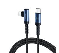toocki Cable USB C a USB C 60W 3M, PD3.0 Tipo C 90 Grados, Trenzado, Azul | Carga Rápida, Cable 90° Largo, Nylon con Ángulo para iPhone 17/16 Pro Max/MacBook/iPad Pro/Galaxy S23/S22, Ideal Gaming/Casa