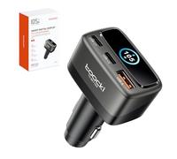 toocki Cargador USB-C Coche 105W, con Pantalla Digital, 2 USB-C (45W MAX) | Carga Rápida, Pantalla Inteligente, para iPhone 17/16/15/14 Pro Max/Galaxy S25/S24/S23/Pixel/iPad, Ideal Viaje